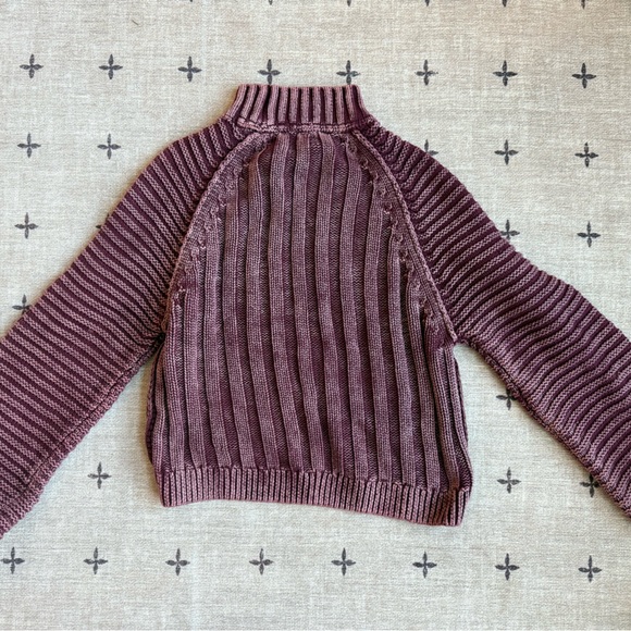 Free People Purple Cable Knit Sweater - Picture 2 of 6